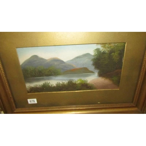 678 - A framed and glazed mid 20th century watercolour signed A Atone. COLLECT ONLY.