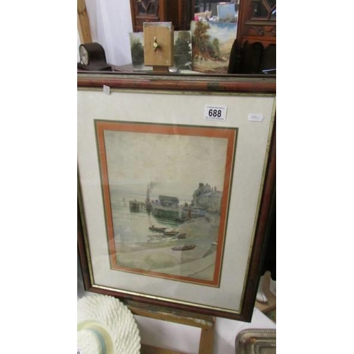 688 - A good framed and glazed early 20th century watercolour signed T Miller Marshall, COLLECT ONLY.