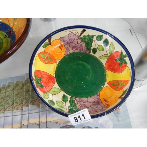 811 - Two hand painted continental ceramic bowls.