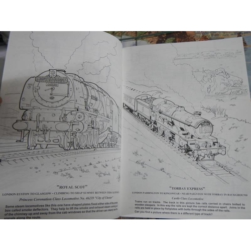 812 - Sixteen unused mid 20th century 'Famous Trains' colouring books.