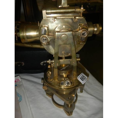 865 - A brass theodolite.