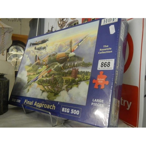 868 - A new 500 piece jigsaw puzzle 'Final Approach'.