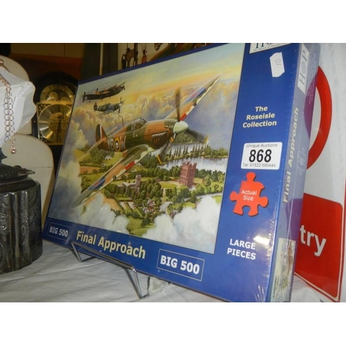 868 - A new 500 piece jigsaw puzzle 'Final Approach'.