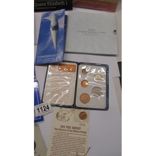 1124 - A good lot of UK coin sets including commemorative.