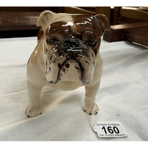 160 - Pottery Bull dog figure BESWICK ceramic BULLDOG in excellent condition mid 20c 8” long.