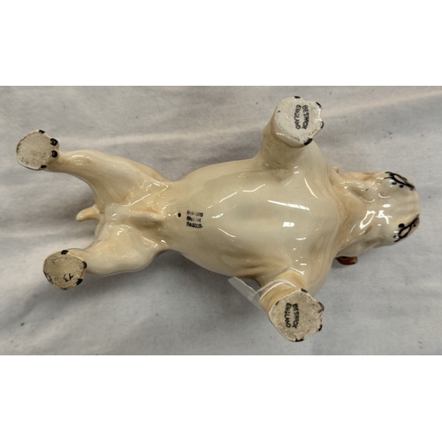 160 - Pottery Bull dog figure BESWICK ceramic BULLDOG in excellent condition mid 20c 8” long.