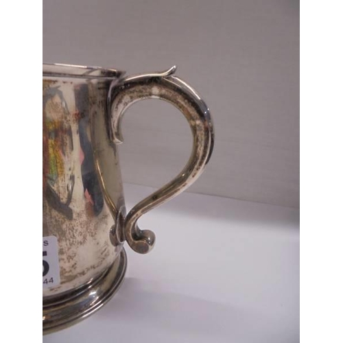 1035 - A London 1738 silver tankard by Richard Gosling, 365 grams/12.8 ounces.