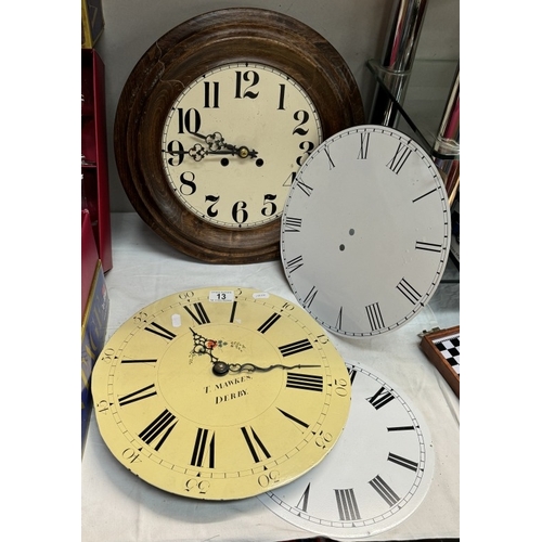 13 - A quantity of clock/clock faces etc