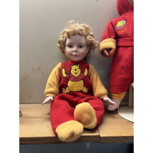 29 - 3 collectors dolls dressed in Winnie The Pooh attire