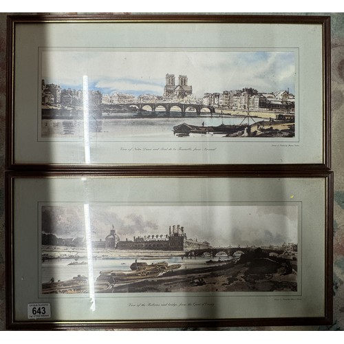 643 - A pair of 19th century framed and glazed engravings including 'Pilgrim to Canterbury'. COLLECT ONLY.