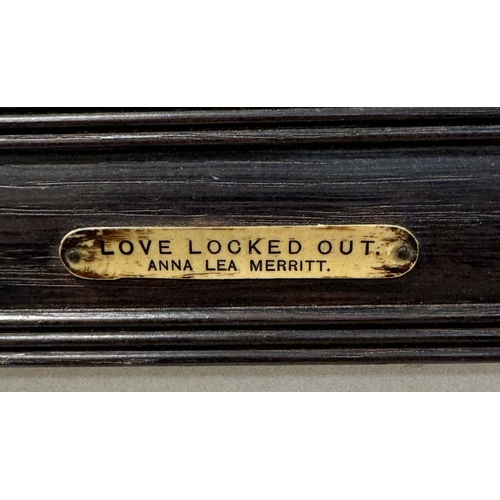 107 - An early framed & glazed print Love Locked Out by Anna Lea Merritt