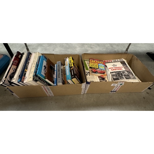 123 - 2 Boxes of books on motorcycles & magazines including Classic Bikes etc