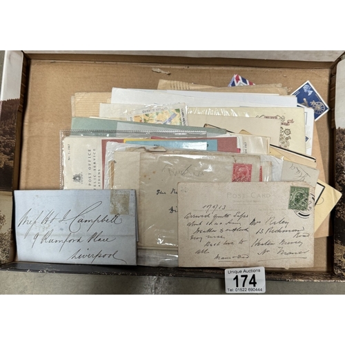 174 - A mixed lot of old and modern stamped envelopes.