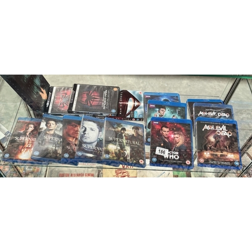 186 - A good lot of Blu-Rays including 4K Ultra HD Ash vs Evil Dead 1st, 2nd & 3rd Season, Supernatural se... 