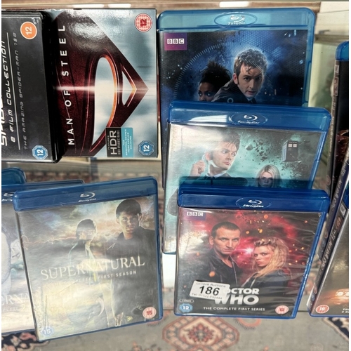 186 - A good lot of Blu-Rays including 4K Ultra HD Ash vs Evil Dead 1st, 2nd & 3rd Season, Supernatural se... 