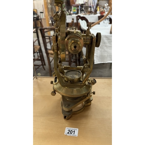 201 - A solid brass theodolite