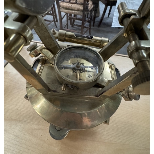 201 - A solid brass theodolite