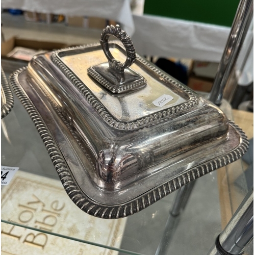 204 - Two 1930s silver plated rectangular tureens