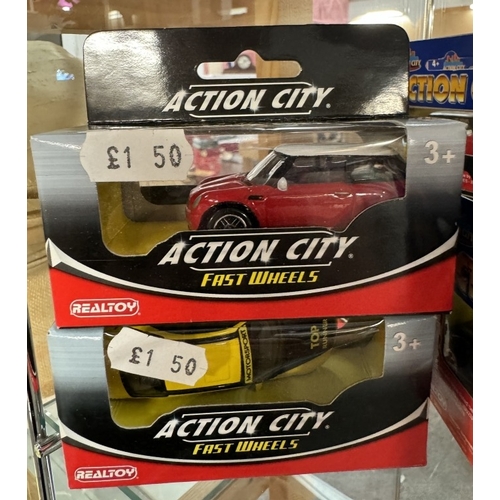 207 - 23 Action City fast wheels diecast cars in boxes