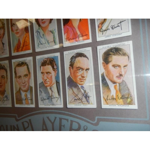 1503 - A framed and glazed set of Player's cigarette cards - Film Stars, COLLECT ONLY.