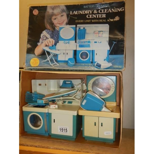 1515 - A boxed vintage battery operated laundry and cleaning centre.