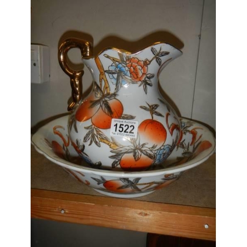 1522 - A jug and basin set.