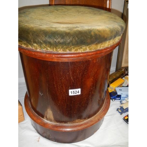 1524 - A Victorian mahogany commode stool. COLLECT ONLY.