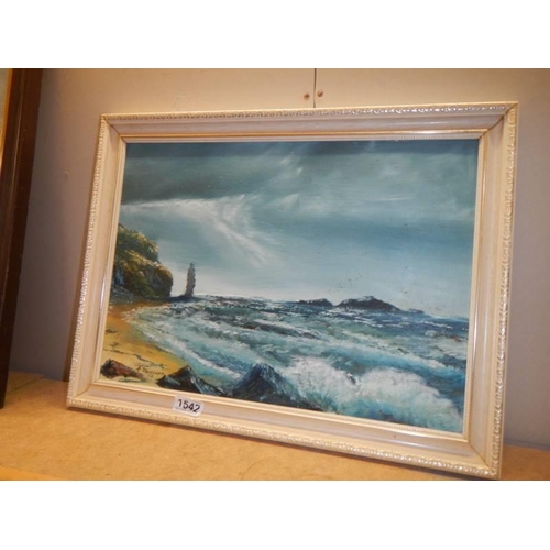 1542 - A seascape oil painting. COLLECT ONLY.