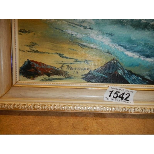 1542 - A seascape oil painting. COLLECT ONLY.