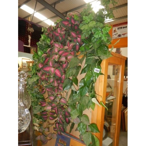 1568 - A quantity of faux ivy plants.