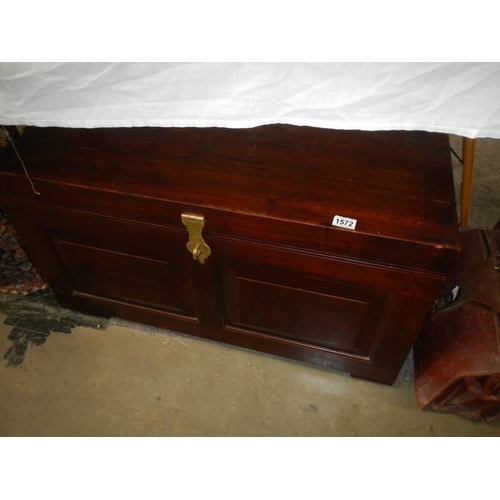 1572 - A large mahogany blanket box. COLLECT ONLY.