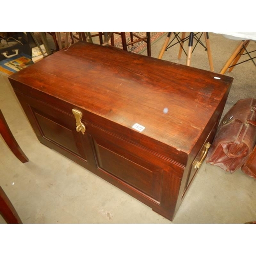 1572 - A large mahogany blanket box. COLLECT ONLY.