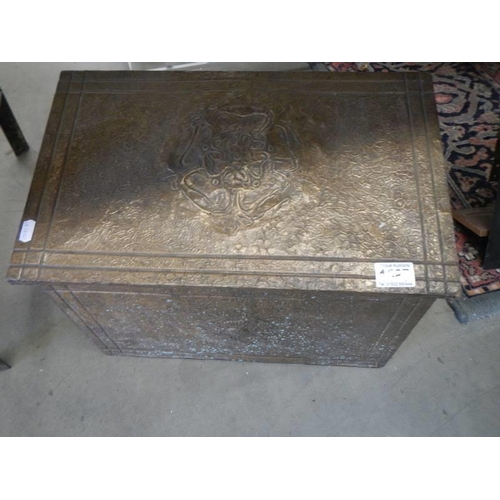 1587 - A brass log box. COLLECT ONLY.