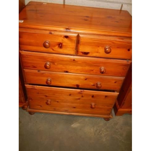 1671 - A two over three pine chest of drawers, COLLECT ONLY.