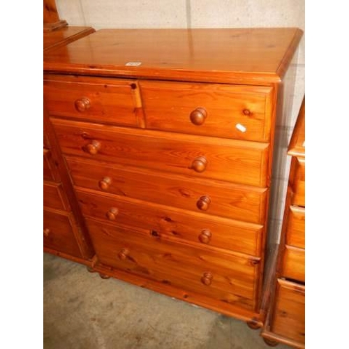 1672 - A two over four pine chest of drawers, COLLECT ONLY.