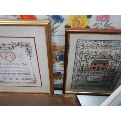 1744 - A quantity of framed needleworks.