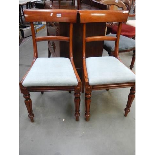 1705 - A good pair of Victorian mahogany dining chairs, COLLECT ONLY.