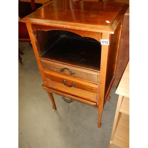 1712 - A 20th century mahogany music cabinet, COLLECT ONLY.