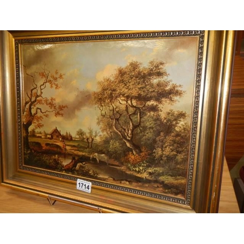 1714 - Two gilt framed rural scenes, COLLECT ONLY.