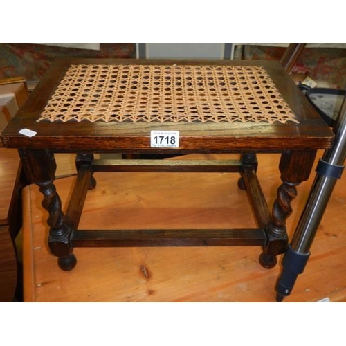 1718 - A cane topped stool, COLLECT ONLY.