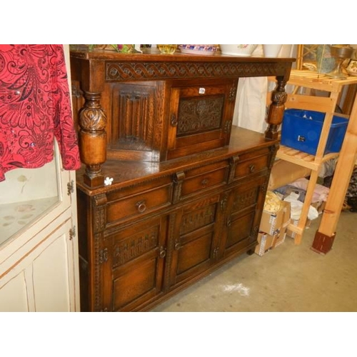 1729 - A mid 20th century oak sideboard, COLLECT ONLY.