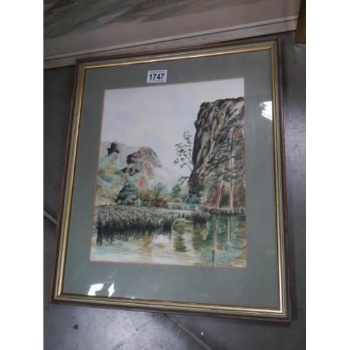 1747 - Two framed and glazed Chinese prints and one other, COLLECT ONLY.