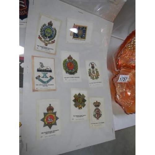 1766 - A selection of silk cigarette cards including regimental badges