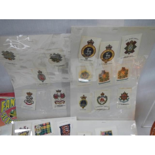 1766 - A selection of silk cigarette cards including regimental badges