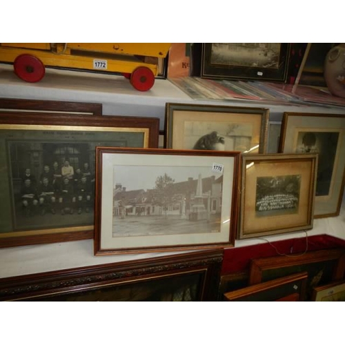 1770 - A good lot of vintage black and white framed photos etc