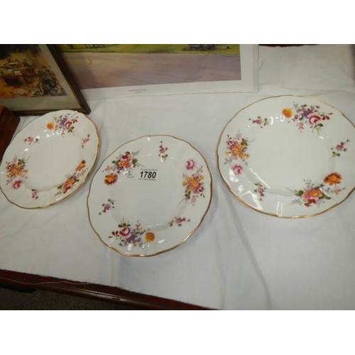 1780 - 3 Crown Derby plates 'Derby Posies'