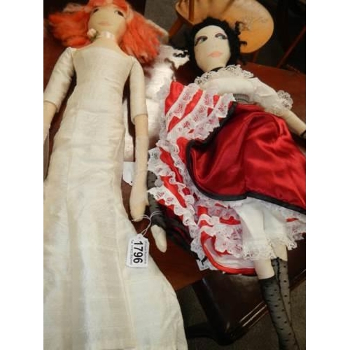 1796 - Five hand made art dolls