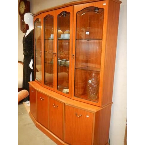 1804 - A large display cabinet/sideboard with cut glass door panels