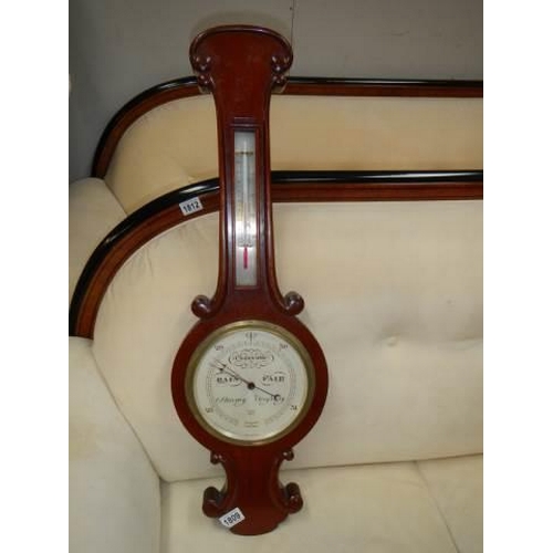 1809 - An Edwardian Walker and co Burnely aneroid barometer