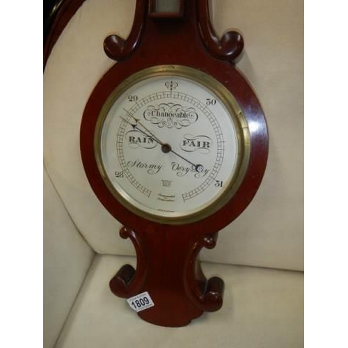 1809 - An Edwardian Walker and co Burnely aneroid barometer